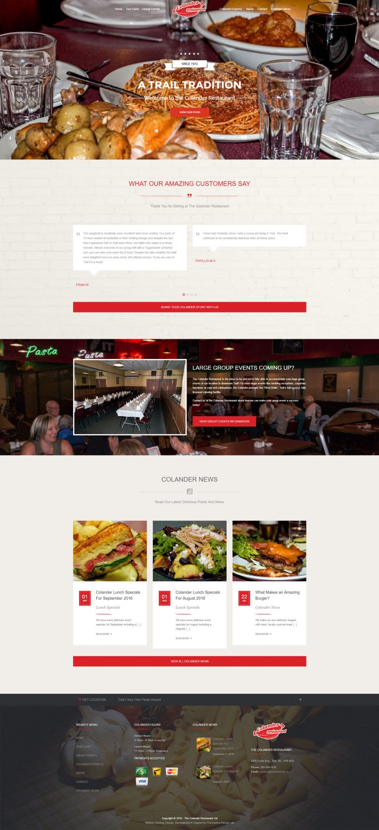 The Colander Restaurant ProCreative Labs